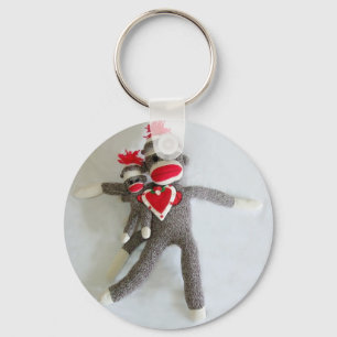Sock monkey Kärlek #1 Nyckelring