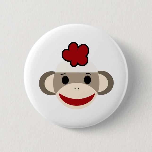 sock monkey knapp (Framsida)