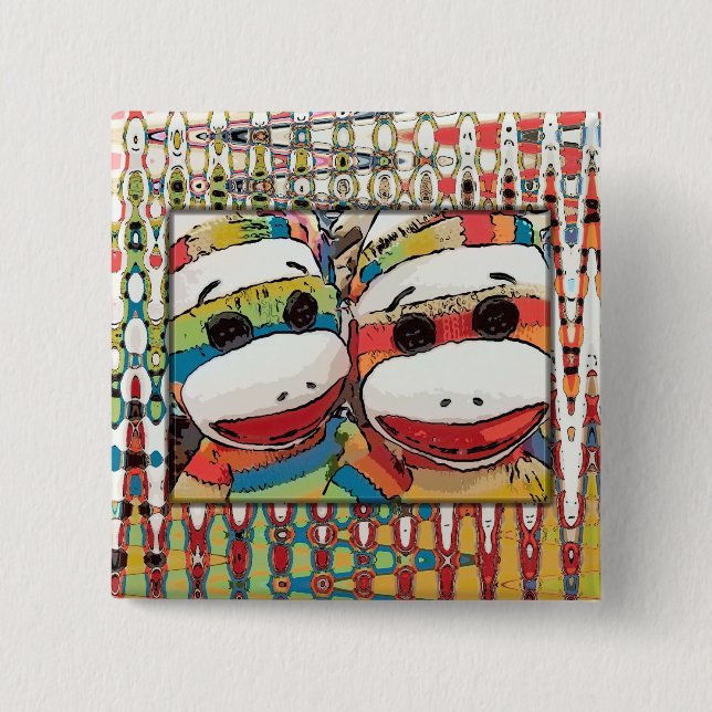 Sock monkey knäppas knapp (Framsida)