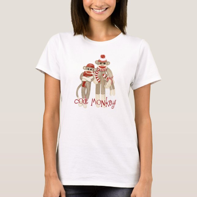 Sock monkey-kod, apa T-transport T-shirt (Framsida)