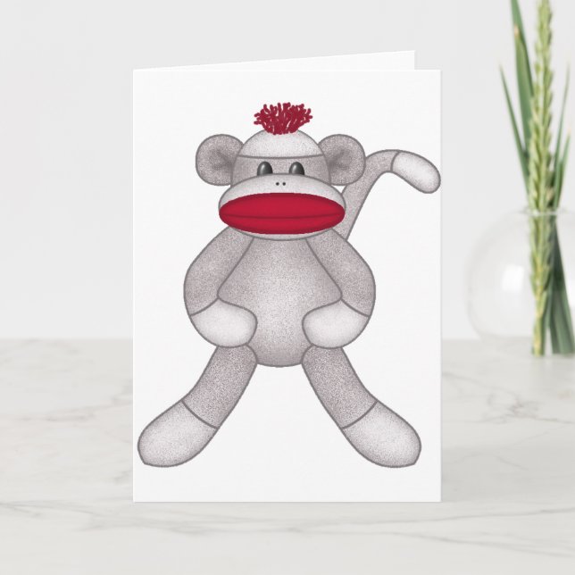 Sock monkey kort (Framsida)