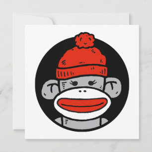 Sock monkey-kort/inbjudan inbjudningar