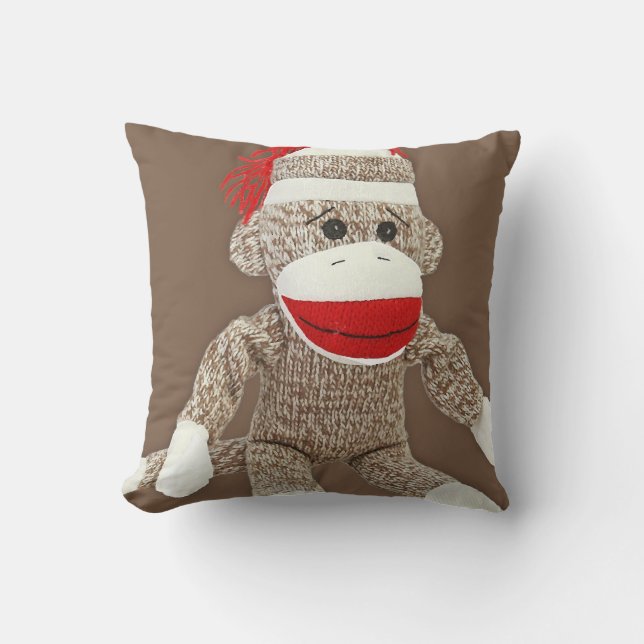 sock monkey kudder kudde (Framsida)