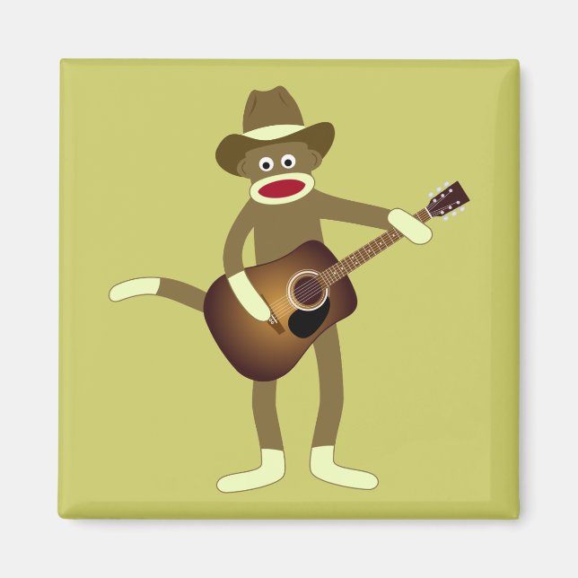 Sock monkey Land Music Magnet (Framsidan)