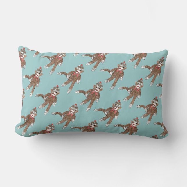 Sock monkey Lumbar Pillow Lumbarkudde (Framsida)