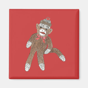 Sock monkey magnet