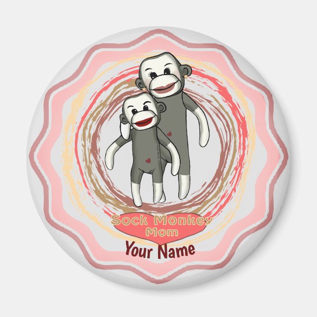Sock monkey Mamma Magnet (Framsidan)