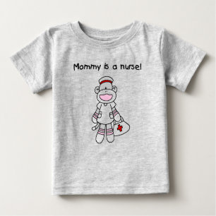 Sock monkey Mamma Nurse T-shirts och presenter