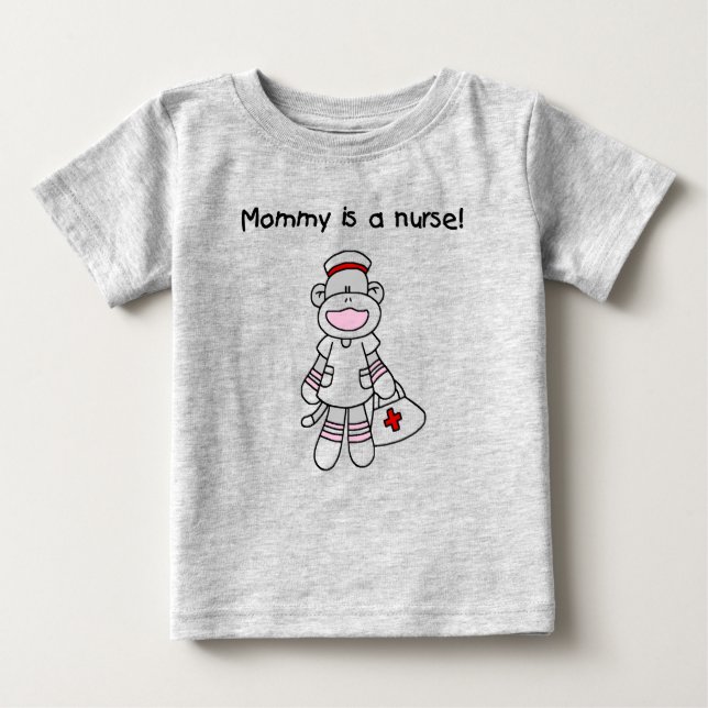 Sock monkey Mamma Nurse T-shirts och presenter (Framsida)