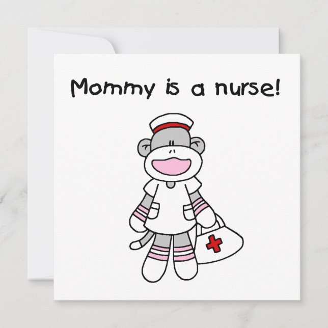 Sock monkey Mamma Nurse T-shirts och presenter (Framsida)
