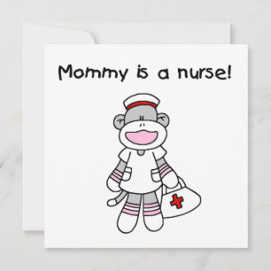 Sock monkey Mamma Nurse T-shirts och presenter