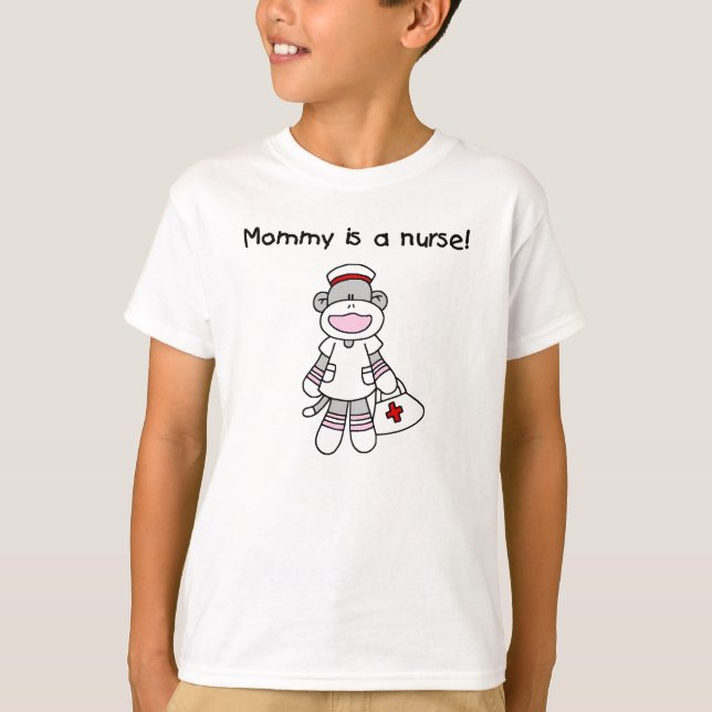 Sock monkey Mamma Nurse T-shirts och presenter (Framsida)