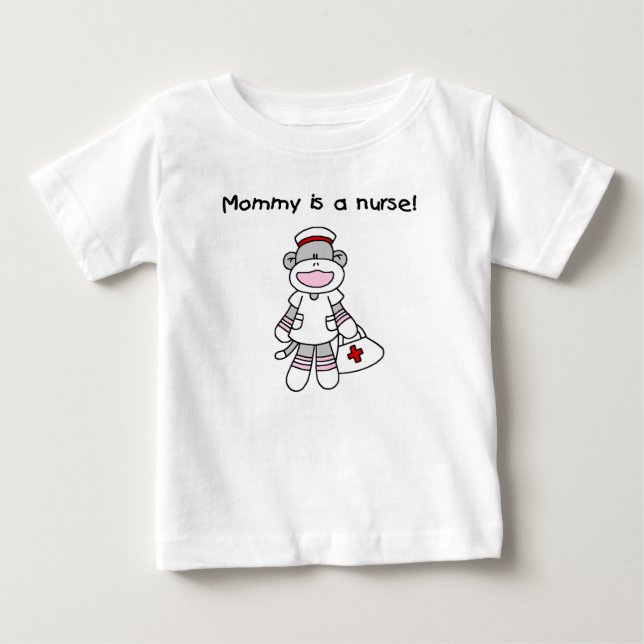 Sock monkey Mamma Nurse T-shirts och presenter (Framsida)
