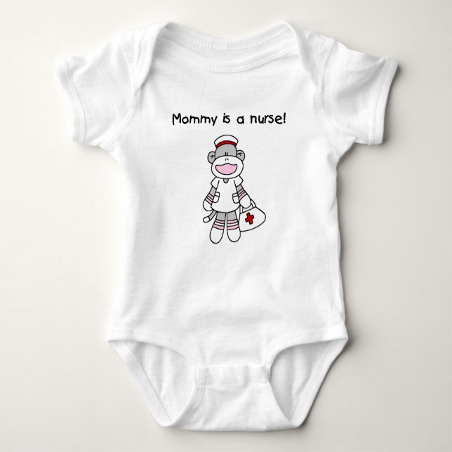 Sock monkey Mamma Nurse T-shirts och presenter (Framsida)