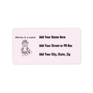 Sock monkey Mamma Nurse T-shirts och presenter Adressetikett