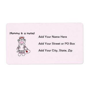 Sock monkey Mamma Nurse T-shirts och presenter Fraktsedel