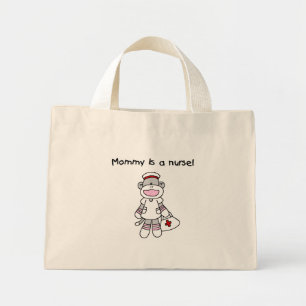 Sock monkey Mamma Nurse T-shirts och presenter Mini Tygkasse