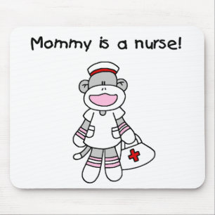 Sock monkey Mamma Nurse T-shirts och presenter Musmatta