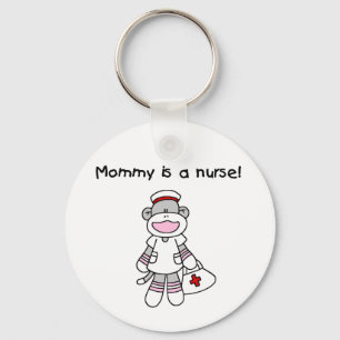 Sock monkey Mamma Nurse T-shirts och presenter Nyckelring