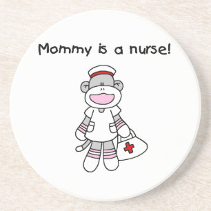 Sock monkey Mamma Nurse T-shirts och presenter Underlägg Sandsten