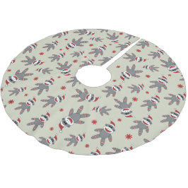 Sock monkey med jultomten Hat Mönster jul Julgransmatta Borstad Polyester