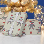 Sock monkey med jultomten Helgdagar Presentpapper<br><div class="desc">Slå ihop dina julklappar i år med detta vackra sock monkey med Santa hat mönster. De får ett stort leende på ansikte när de ser det!</div>