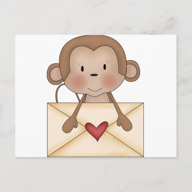 Sock monkey med kärlek brev vykort (Framsida)