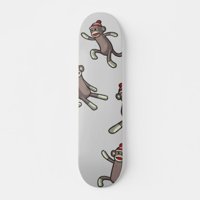 Sock monkey mini skateboard bräda 18,5 cm (Framsida)