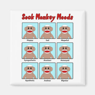 Sock monkey Modellen Magnet