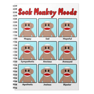 Sock monkey Moods Anteckningsbok