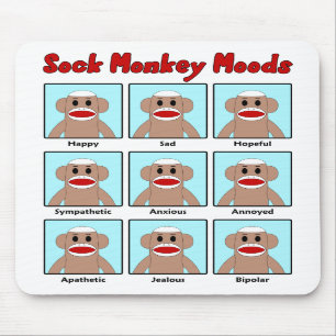 sock monkey Moods Mousepad Musmatta