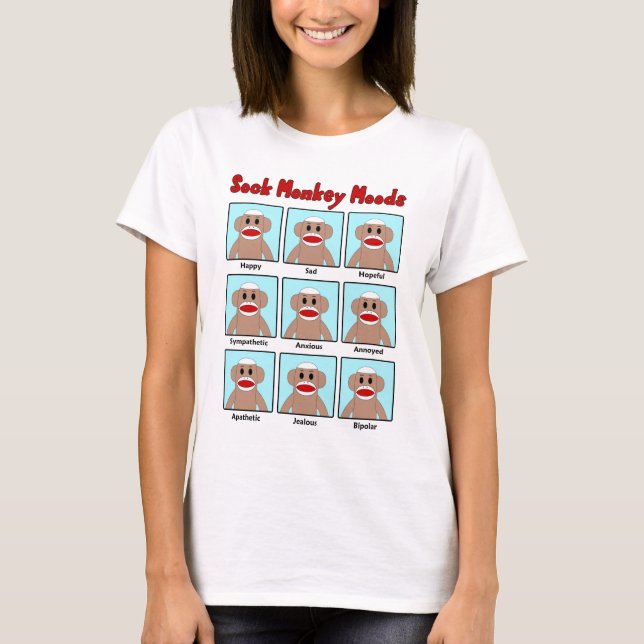 Sock monkey Moods Women's T-Shirt (Framsida)