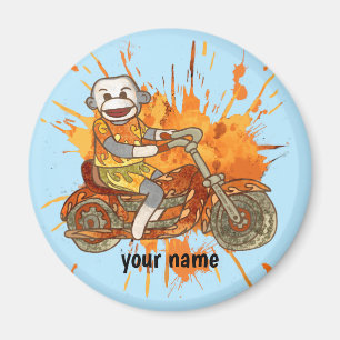 Sock monkey Motorcyklar Biker Magnet