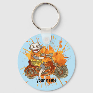 Sock monkey Motorcyklar Biker Nyckelring