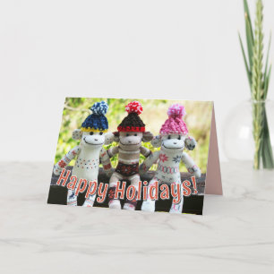 Sock monkey - Nordiska julkort Inbjudan