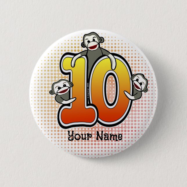 Sock monkey nummer 10 knapp (Framsida)