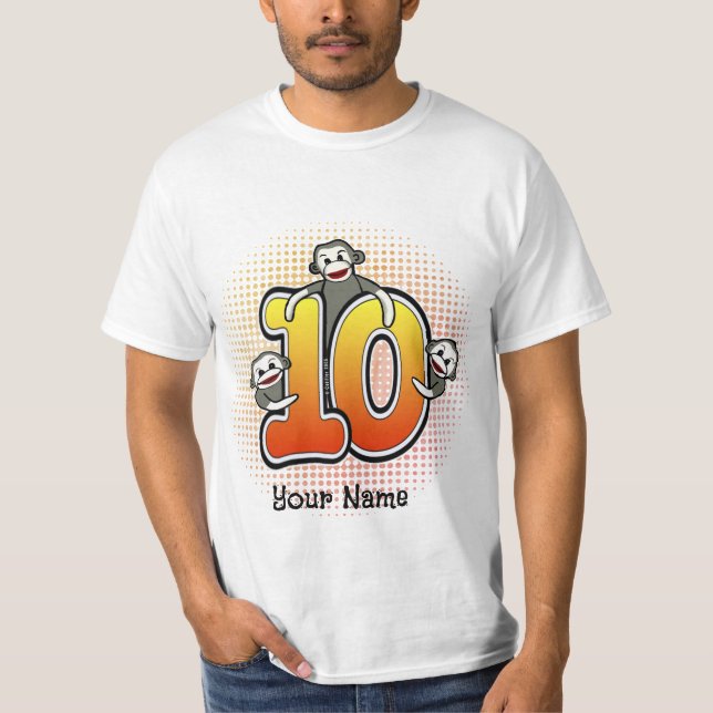 Sock monkey nummer 10 T-Shirt (Framsida)