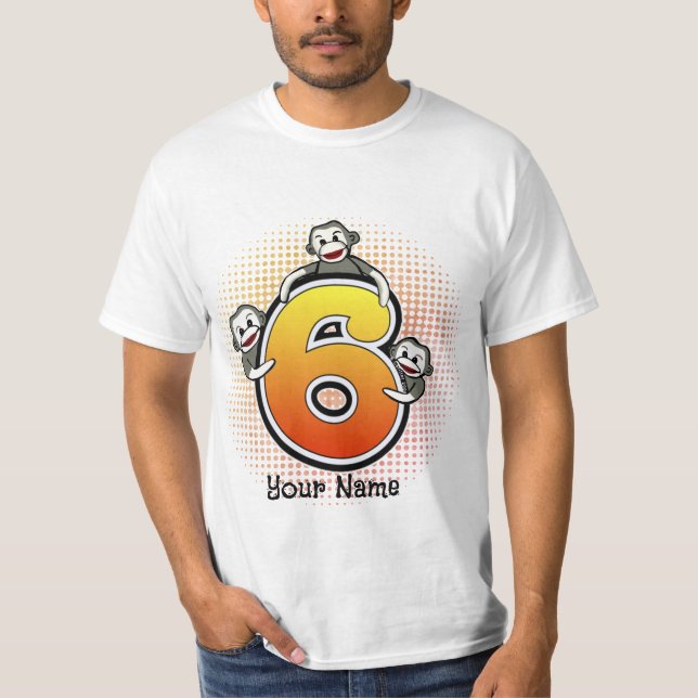 Sock monkey nummer 6 T-Shirt (Framsida)