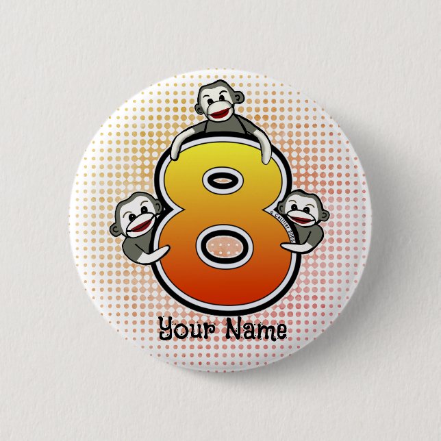 Sock monkey nummer 8 knapp (Framsida)