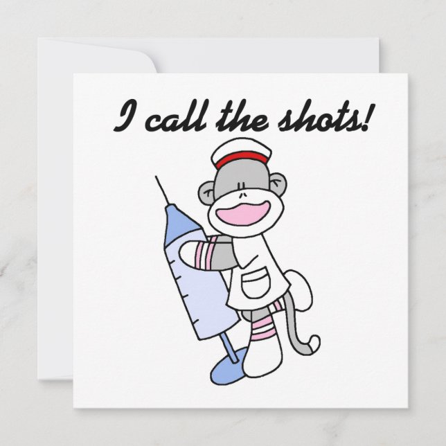 Sock monkey Nurse, jag kallar på Shots Gifts (Framsida)