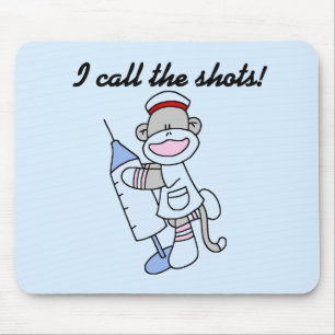 Sock monkey Nurse, jag kallar på Shots Gifts Musmatta