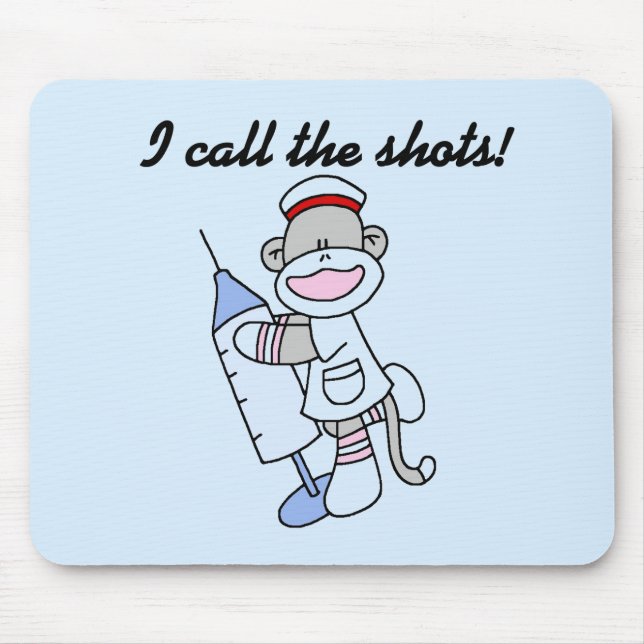 Sock monkey Nurse, jag kallar på Shots Gifts Musmatta (Framsidan)