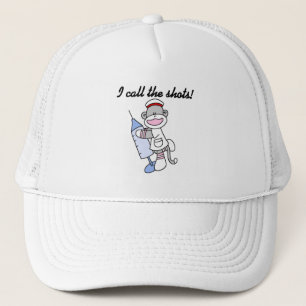 Sock monkey Nurse, jag kallar på Shots Gifts Truckerkeps