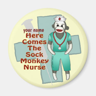 Sock monkey Nurse Magnet
