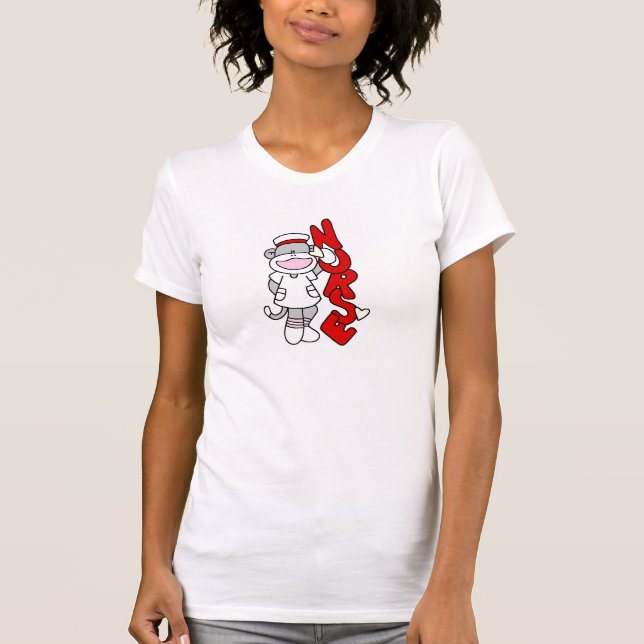 Sock monkey Nurse T-shirts och presenter (Framsida)
