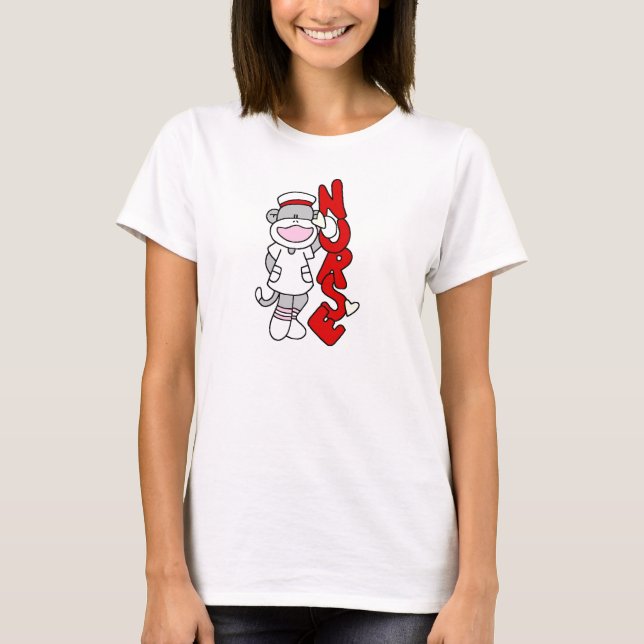 Sock monkey Nurse T-shirts och presenter (Framsida)