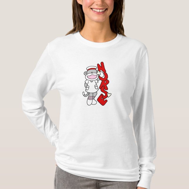 Sock monkey Nurse T-shirts och presenter (Framsida)