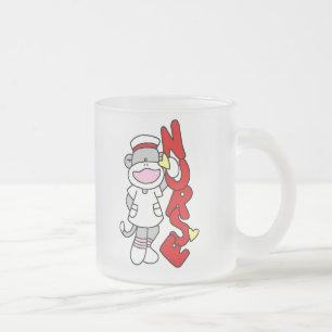 Sock monkey Nurse T-shirts och presenter Frostad Glasmugg