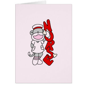 Sock monkey Nurse T-shirts och presenter Hälsningskort