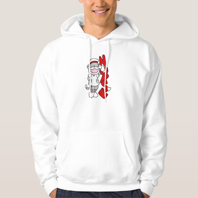 Sock monkey Nurse T-shirts och presenter Hoodie (Framsida)